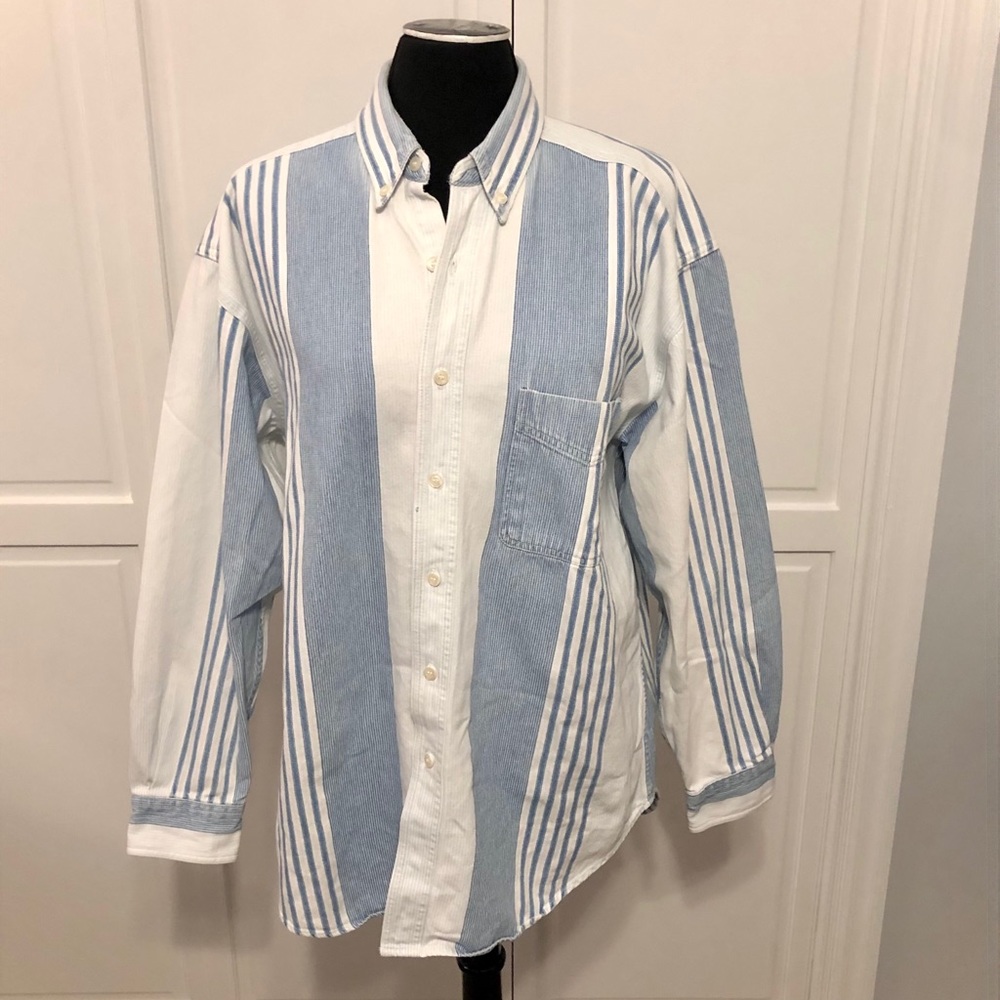 RARE Vintage Gap Striped Denim Button Down